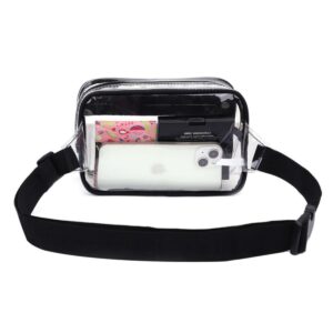 Clear Fanny Pack,Clear Fanny Pack Stadium Approved For Women Men,Clear Belt Bag,Waterproof Clear Waist Bag With Adjustable Strap,Crossbody Bag Waist Pack for Sports,Travel,Beach,Events,Concerts