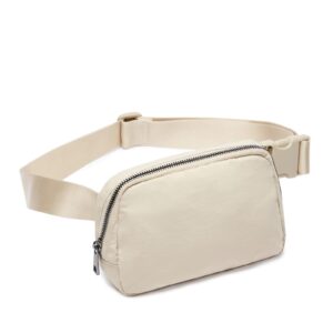 Origiwish Fanny Packs for Women Men Mini Belt Bag Waist Pack with Adjustable Strap for Running Travel Casual Hiking Cycling (Beige)