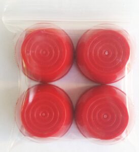 quadrapoint hub cap compatible with popular red wagon brand plastic & folding wagons 7/16" red (not for wood or steel wagons) (red)