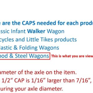 Quadrapoint Hub Cap Compatible with Popular Red Wagon Brand for Steel & Wood Wagons ONLY 1/2" Red (NOT for PLASTIC, FOLDING OR LITTLE WAGON MODEL W5, please read entire product description)