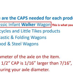 Quadrapoint Hub Cap Replacement compatible with Popular Red Wagon Brand, Classic Infant WALKER Wagon - fits 1/4 Inch Axle Diameter, Red 4-pk