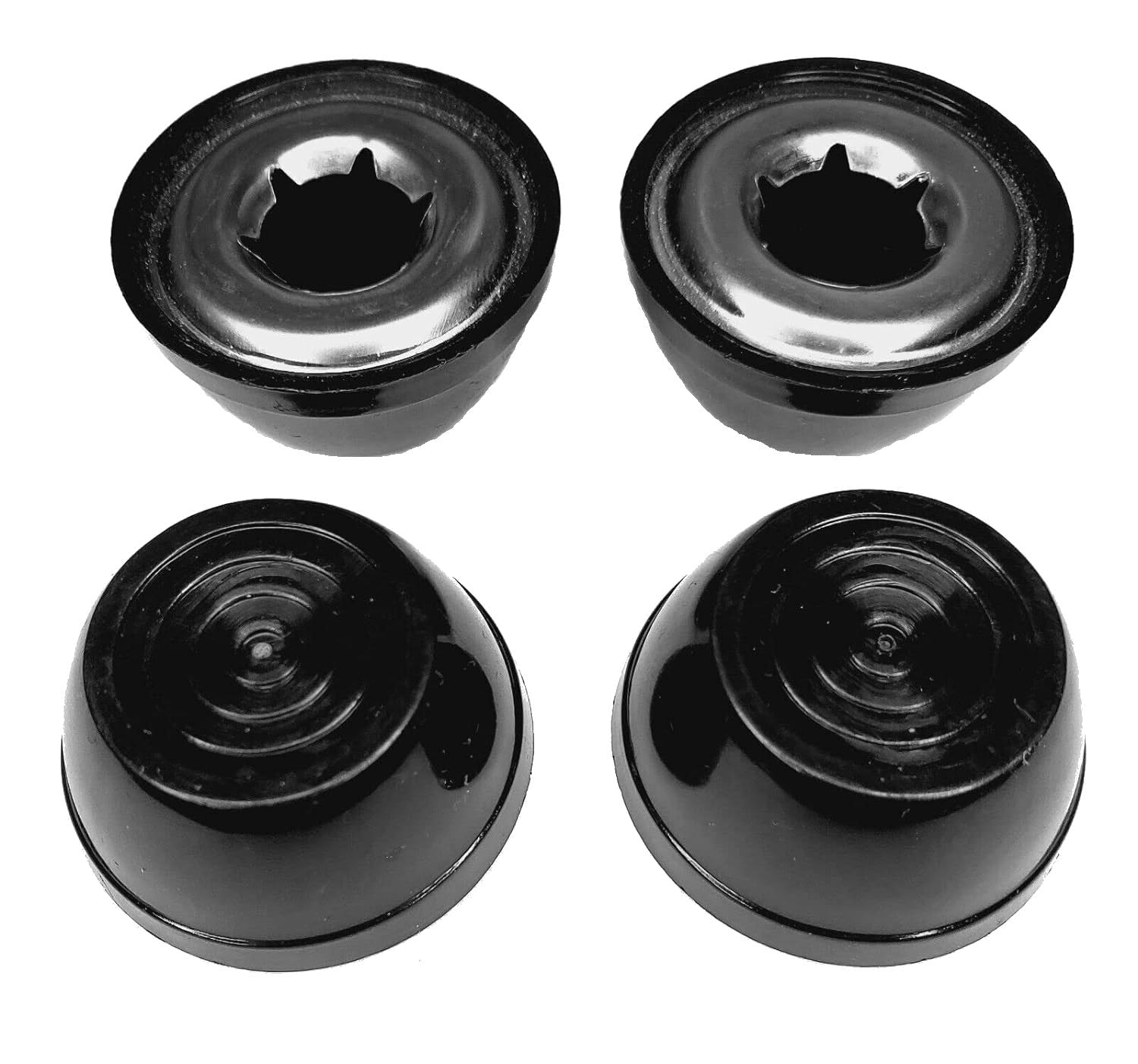 Quadrapoint Hub Cap Replacement compatible with Popular Red Wagon Brand, Steel & Wood Wagons 1/2" NEW BLACK (NOT for Plastic or Folding or little wagons model W5, please read product description)