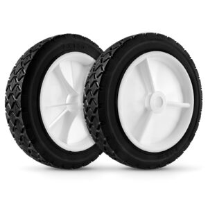 budrash 7 Inch Wheels Replaces for Oregon 72-107, 2 Pack Universal Wheels Tires Compatible with Craftsman JD Lawnmower Edger, BBQ Grills, Radio Flyer Wagon, Hand Truck, Utility Cart, Snowblower