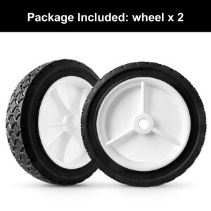 budrash 7 Inch Wheels Replaces for Oregon 72-107, 2 Pack Universal Wheels Tires Compatible with Craftsman JD Lawnmower Edger, BBQ Grills, Radio Flyer Wagon, Hand Truck, Utility Cart, Snowblower