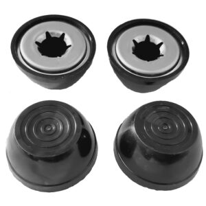 Quadrapoint Hub Cap for Popular Red Wagon Brand Plastic & Folding Wagons 7/16" BLACK (NOT for Wood or Steel Wagons) (Black)