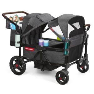 Radio Flyer Voya Stroller Wagon, 4 Seater Wagon Stroller for Kids with Low Sides, Baby Stroller Wagon, Quad Stroller