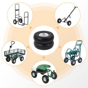 Yaheetech 10in Solid Wheelbarrow Tires 4.10/3.50-4 Sack Truck Cart Wheel Bearings for Wagon/Lawn/Garden/Beach/Trolley/Snowblower/Generator/Hand Cart 2PCS