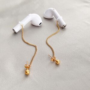 MicroTrouble Wireless Earphones Chain, 1 Pair Wireless Earphone Decorations Prevent Earphones from Falling and Losing. Butterfly Appearance, Metal Material (A)