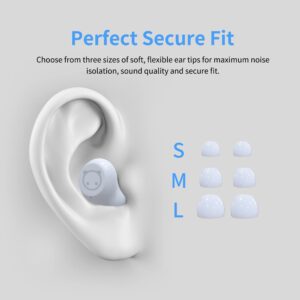 AMAFACE Wireless Earbuds,Bluetooth 5.0 in Ear Headphones with Microphone Lightweight,Noise Cancellation,3D Surround Stereo Earphones for Girl Gift,Long Life Portable Mini Charging Case