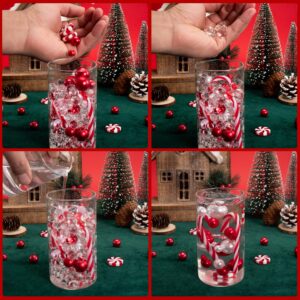 YTTYXGS 6075 Pieces Christmas Vase Filler Beads Floating Pearls and Candy Water Gel Beads for Vase Filler Table Centerpieces Christmas Party Decoration Suitable for 3 vases