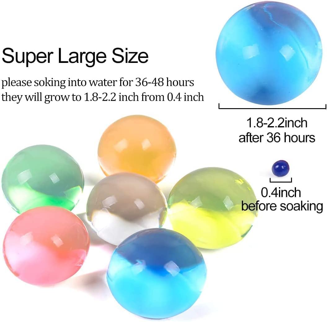 1000Pcs Large Water Gel Beads Non Toxic, Jumbo Water Gel Beads Rainbow Mix Growing Balls for Vase Filler, Wedding and Home Decoration