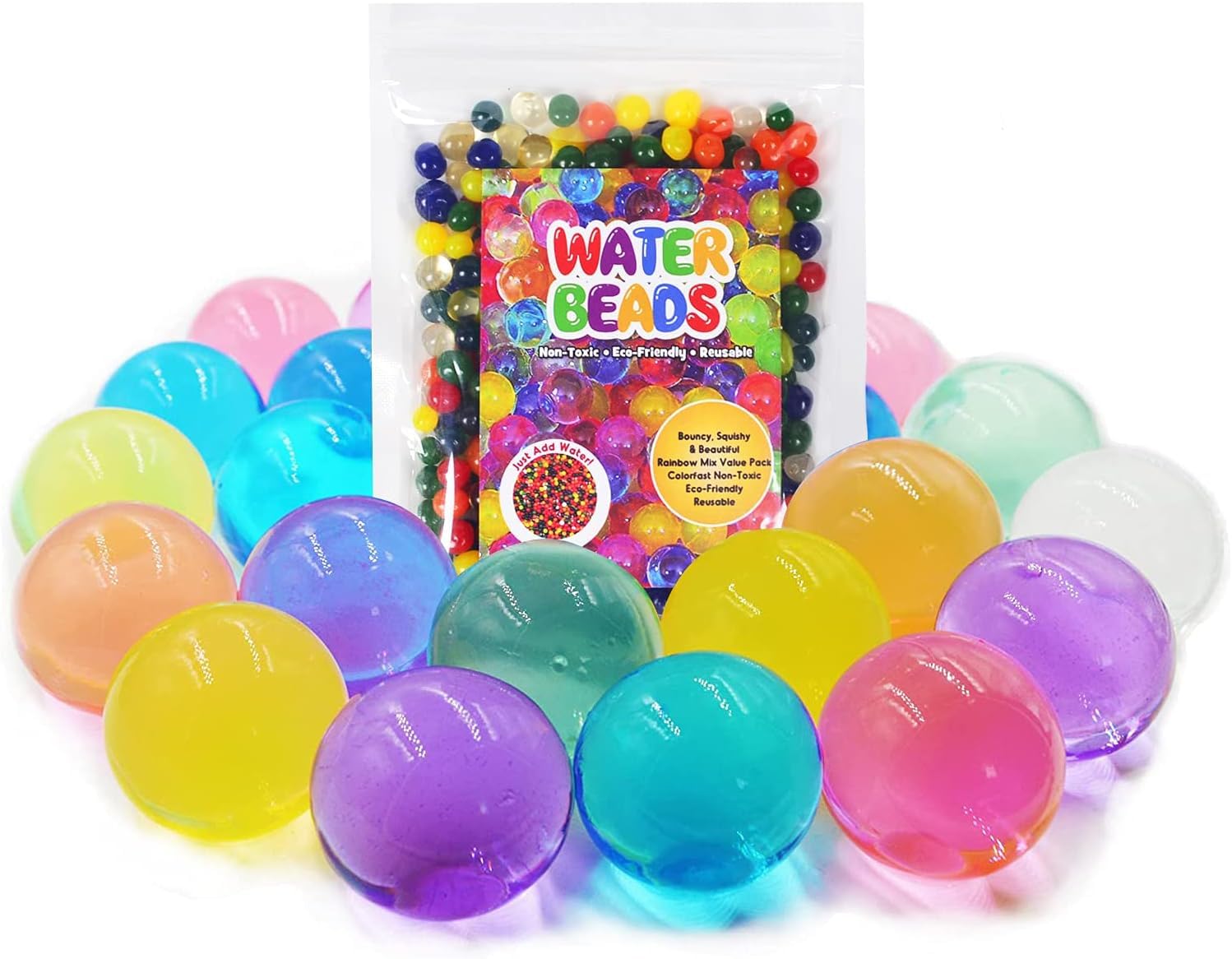 500Pcs Large Water Gel Beads Non-Toxic,Jumbo Water Gel Beads for Vase Filler, Wedding and Home Decoration