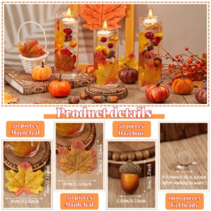 Jetec 2116 Pieces Thanksgiving Vase Filler Faux Pearl for Vase Filler Fall Vase Filler Water Gels Bead Candle Centerpiece for Thanksgiving Fall Table Party Decoration (Acorn Maple Leaf Style)