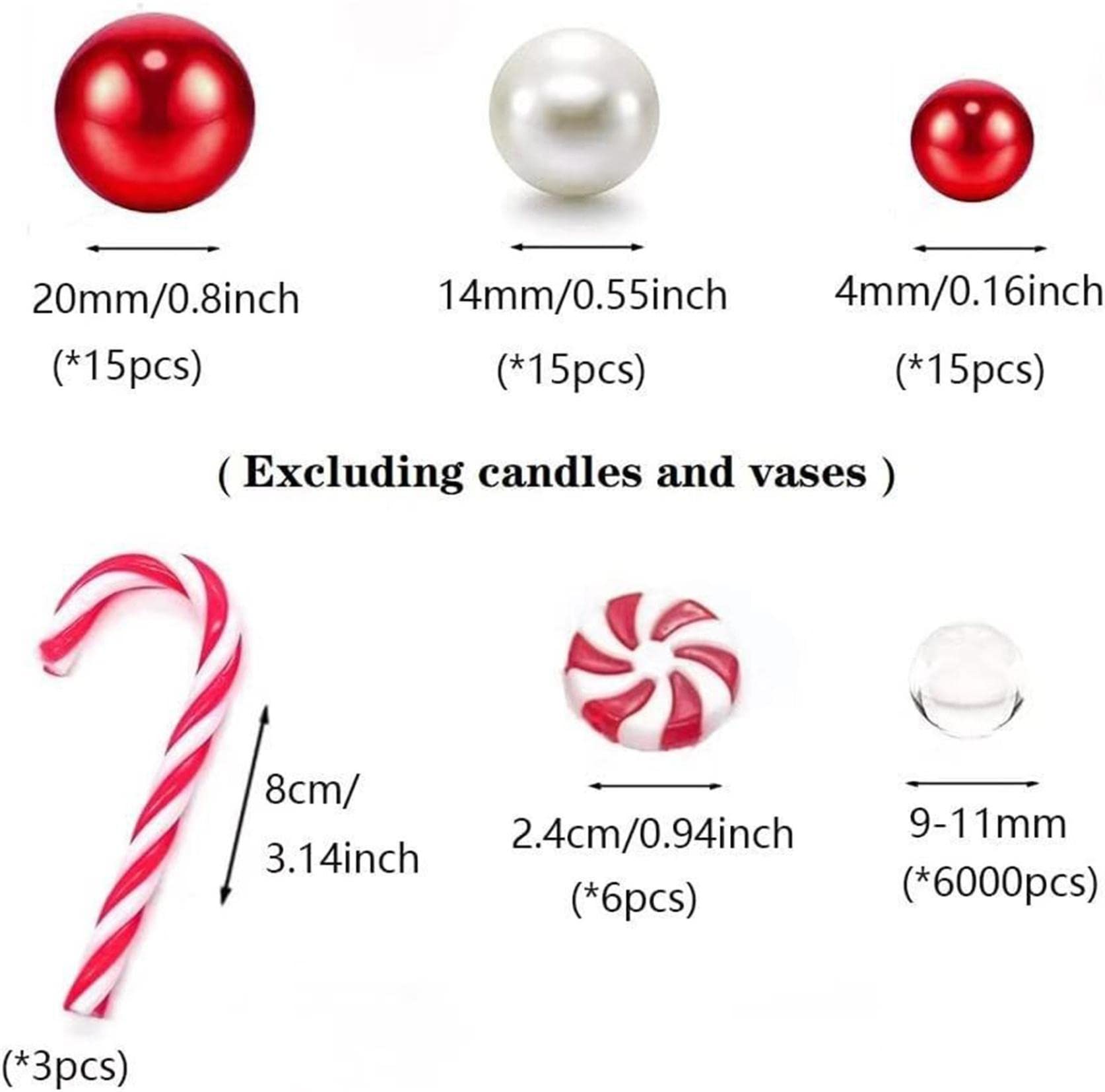 7000+PCS Christmas Vase Fillers, Floating Pearl Invisible Water Beads for Vases, Christmas Floating Candle Transparent Water Gel Beads, Clear Water Gel Jelly Beads, Christmas Decorations Clearance (A)