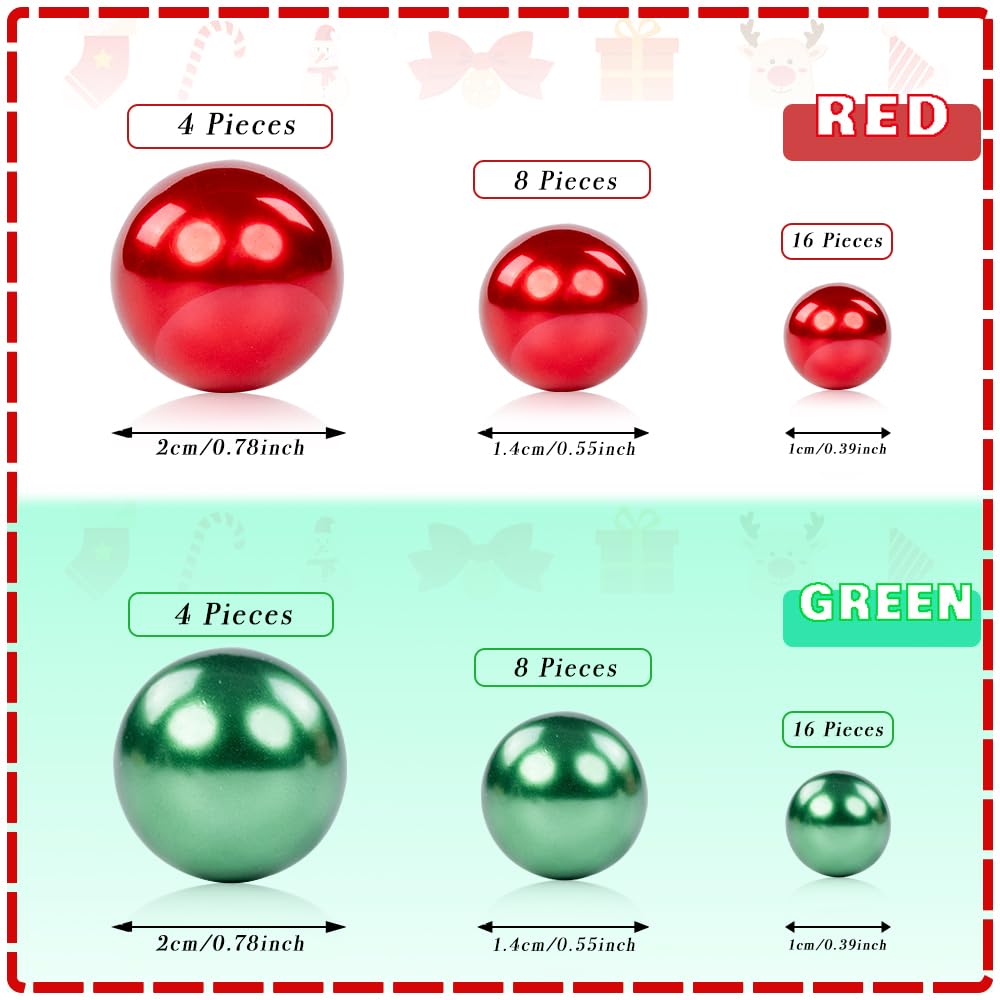 MadeTop 4114 Pcs Christmas Vase Filler Pearls for Vase Fillers Floating Candles Centerpiece with 8 Floating Candles Water Gels Beads for Christmas Home Table Party Decor(Bulb)