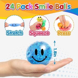 Squishy Stress Balls Fidget Toys - 24 Pack Sensory Stress Balls Bulk, Fidget Sensory Stress Ball for Autism, ADD, ADHD, Autism - Classroom Prizes, Birthday Party Favors, Easter Basket Stuffers