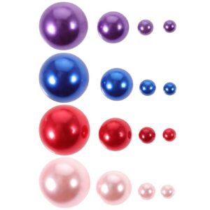 No Hole Floating Pearls Gems Purple Glossy Faux Pearls for Vase Filler Wedding Table Scatter Makeup Holder 125pcs