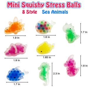 24PCS Sea Animals Stress Balls,Squeeze Stretchable Fidget Balls,Valentines Day Gifts for Adults to Relax,Party Favor,Easter Gift