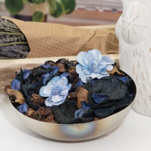 Naturally Potpourri Bag Home Décor | Floral Petals Vase & Bowl Filler Decoration (Blue)