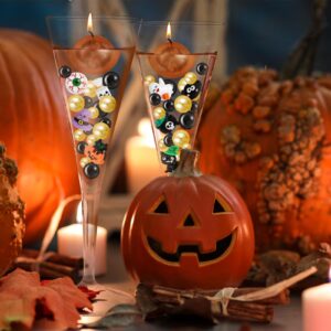 4116Pcs Halloween Vase Filler, Pumpkin Bat Spider Eyeball Ghost Water Beads for Vases, Halloween Floating Faux Pearls for Vase Home Table Party Decor