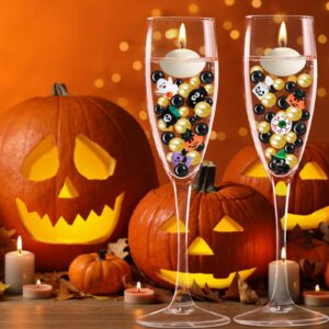 4116Pcs Halloween Vase Filler, Pumpkin Bat Spider Eyeball Ghost Water Beads for Vases, Halloween Floating Faux Pearls for Vase Home Table Party Decor