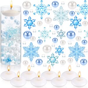 mtlee 2124 pieces christmas vase filler pearls including 8 suspending candles for vase filler christmas table decor suspending candle centerpiece for christmas dining table decor(beauty style)