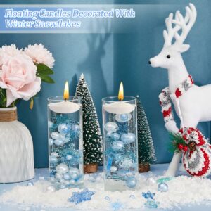 MTLEE 2124 Pieces Christmas Vase Filler Pearls Including 8 Suspending Candles for Vase Filler Christmas Table Decor Suspending Candle Centerpiece for Christmas Dining Table Decor(Beauty Style)