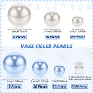 MTLEE 2124 Pieces Christmas Vase Filler Pearls Including 8 Suspending Candles for Vase Filler Christmas Table Decor Suspending Candle Centerpiece for Christmas Dining Table Decor(Beauty Style)