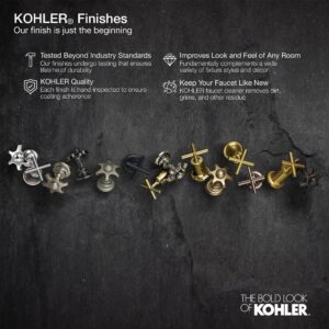 KOHLER 22972-BL Crue Pull Down Kitchen Faucet, Kitchen Sink Faucet with Pull-Down Sprayer, Pull-Down Kitchen Sink Faucet with Multi Function Spray Head, Matte Black