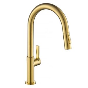 kraus kpf-2820bb oletto single handle pull-down kitchen faucet, 17 inch, brushed brass