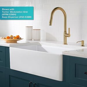 Kraus KPF-2820BB Oletto Single Handle Pull-Down Kitchen Faucet, 17 Inch, Brushed Brass