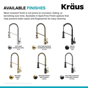 KRAUS Bolden Touchless Sensor Commercial Style 2-Function Single Handle Pull-Down Kitchen Faucet in Brushed Brass / Matte Black, KSF-1610BBMB