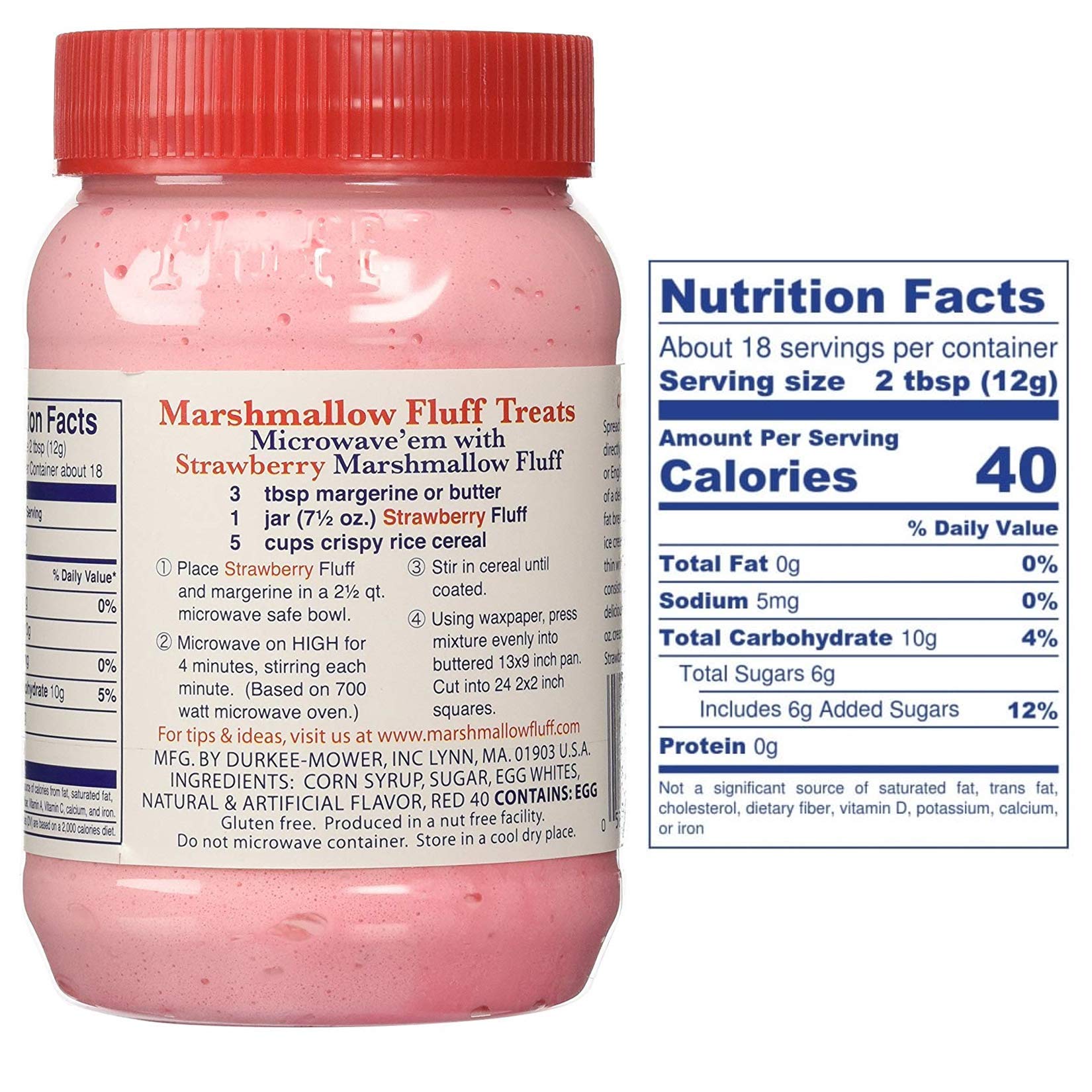 Marshmallow Fluff | Traditional Marshmallow Spread and Cr譥 | Gluten Free, No Fat or Cholesterol (Strawberry, 7.5 Ounce (Pack of 1))