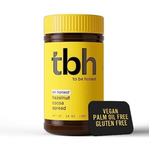 tbh chocolate hazelnut spread | vegan, low sugar, palm oil free, high protein, gluten free, kosher, made in usa, creamy chocolate spread (14oz jar)