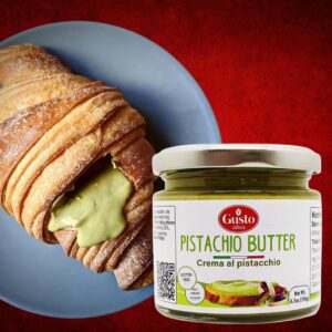 Pistachio Nut Butter, 6.7 oz (190g) Sweet Sicilian Pistachio Cream Spread, Italian Pistachio Paste, Product of Sicily, Italy, No GMO, Gusto ETNA