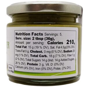 Pistachio Nut Butter, 6.7 oz (190g) Sweet Sicilian Pistachio Cream Spread, Italian Pistachio Paste, Product of Sicily, Italy, No GMO, Gusto ETNA