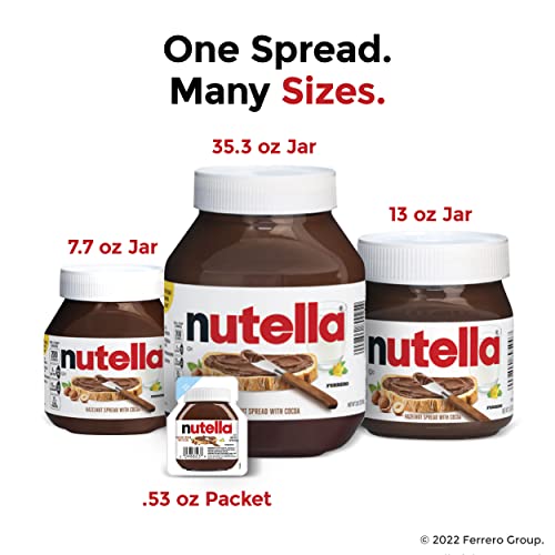 Nutella Hazelnut Spread With Cocoa For Breakfast, 7.7 Oz Jar