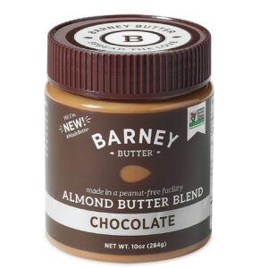 Barney Butter Almond Butter, Chocolate, 10 Ounce Jar, Skin-Free Almonds, No Stir, Non-GMO, Gluten Free, Keto, Paleo, Vegan