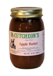 mccutcheon's home recipe apple butter; rich mellow flavor; all natural ingredients; no preservatives; made in the usa; 19 ounces