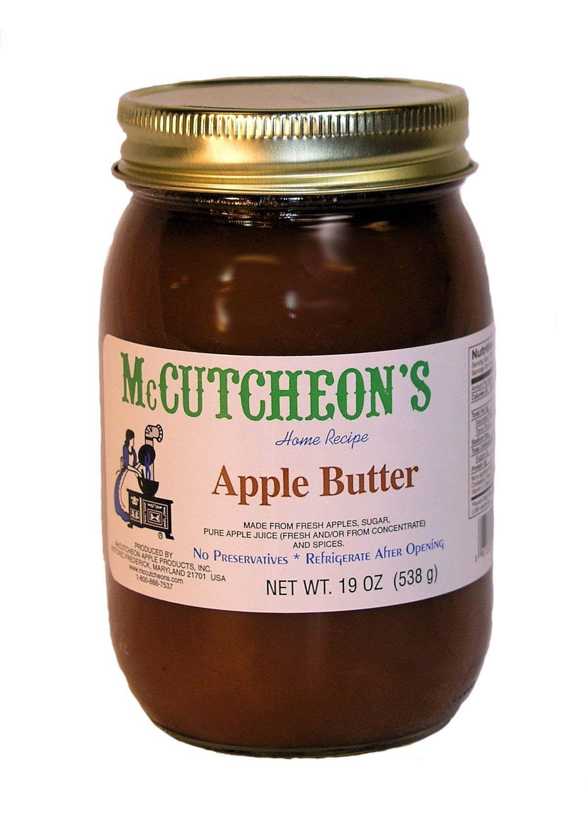 McCutcheon's Home Recipe Apple Butter; Rich Mellow Flavor; All Natural Ingredients; No Preservatives; Made in the USA; 19 ounces