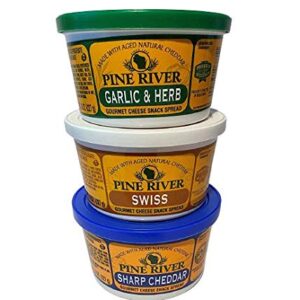 Pine River Cheese Spreads - Variety Pack 3 8oz. Sharp Cheddar-Garlic & Herb-Swiss (24oz)