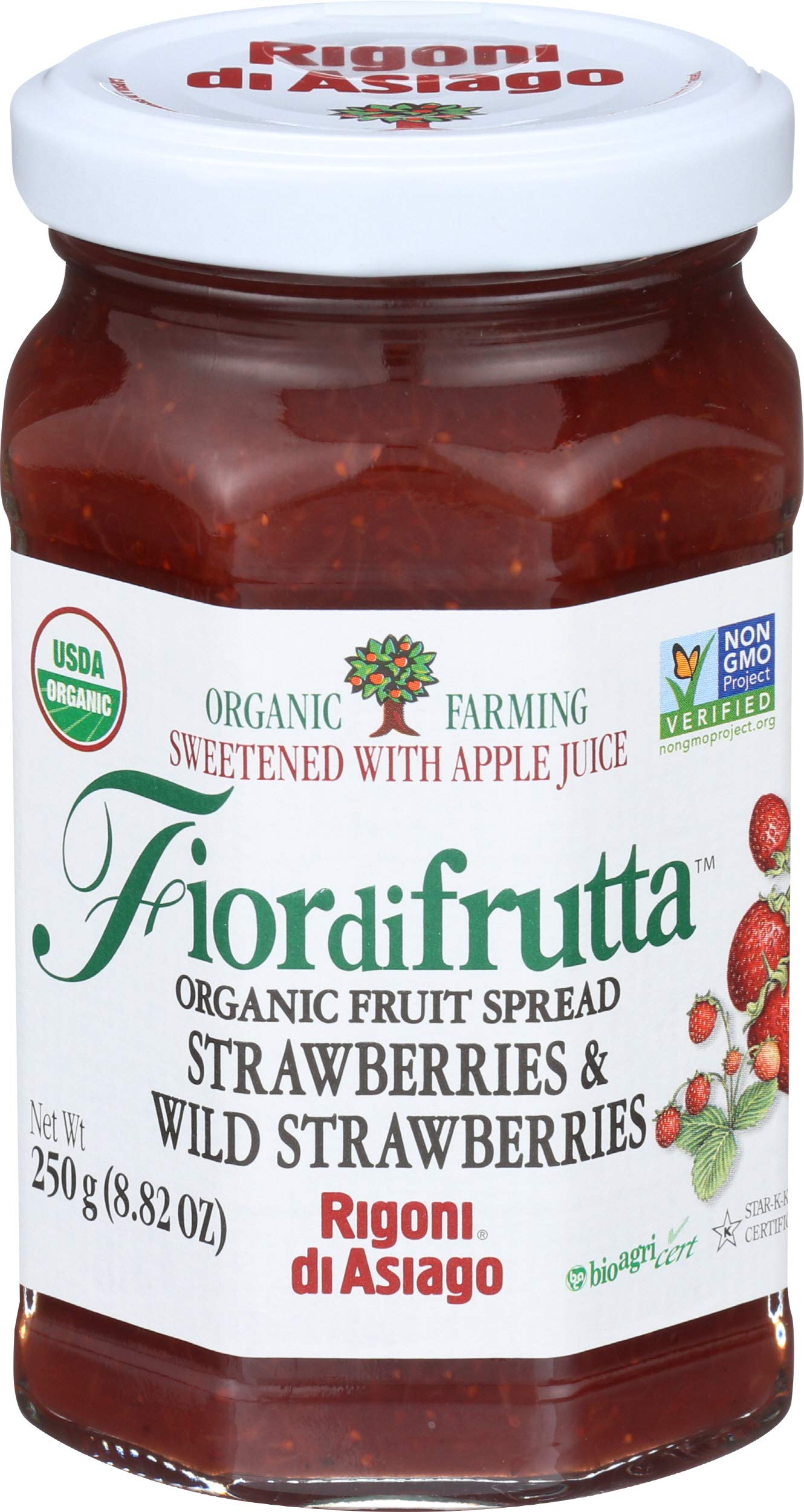 Rigoni Di Asiago Fiordifrutta Organic Fruit Spread, Strawberry, 8.82 Ounce