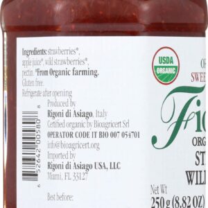 Rigoni Di Asiago Fiordifrutta Organic Fruit Spread, Strawberry, 8.82 Ounce