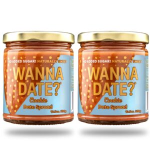 wanna date? cookie date spread, vegan, paleo friendly, gluten-free, dairy-free, non-gmo, no added sugar, low calorie, kosher certified, date sugar substitute, sugar free alternative (2 jars) (cookie)