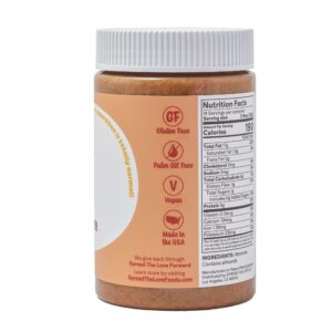 Spread The Love UNSALTED Almond Butter, 16 Ounce (All Natural, Vegan, Gluten-free, Creamy, No added salt, No added sugar, No palm fruit oil, Not pasteurized with PPO)