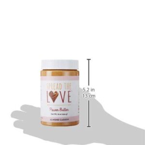 Spread The Love Almond Cashew Power Butter, 16 Ounce (All Natural, Vegan, Gluten-free, No salt, No sugar, No palm-oil, No-GMOs) (1-Pack)