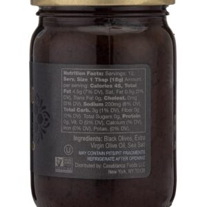 Mina Black Olive Spread, Gourmet Olive Tapenade, 7 oz (200g) - Premium Olive Spread made with Dry Cured Black Olives, Perfect for Appetizers, Dips, and More, Made with Moroccan Olives