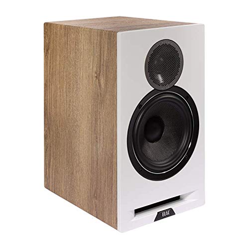 ELAC Debut Reference B6.2 Bookshelf Speakers - (Pair) White Baffle, Oak Cabinet