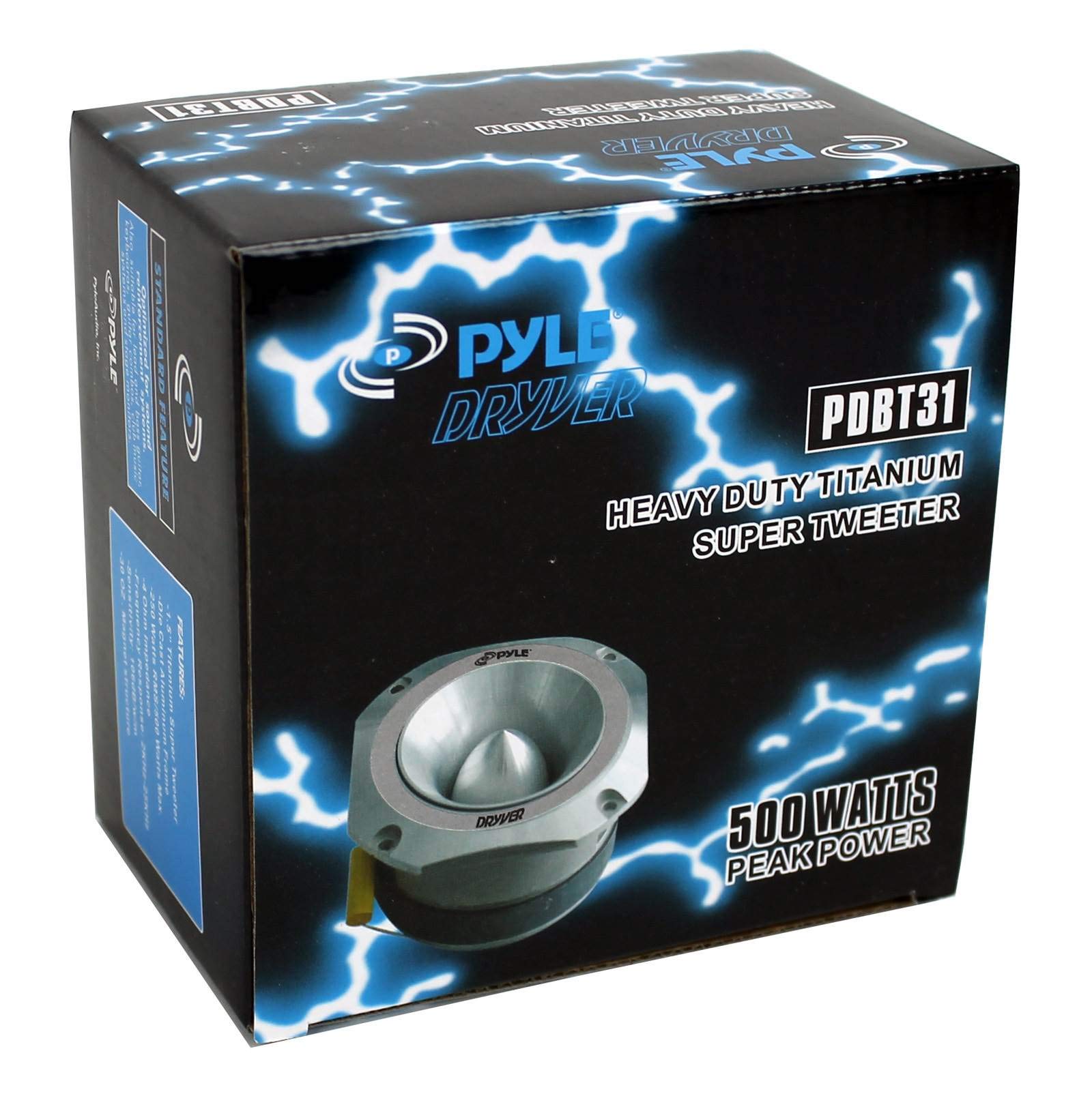 Pyle PDBT3 1.5 Inch 500 Watt 4-Ohm Titanium Super Car Audio Tweeter (3 Pack)