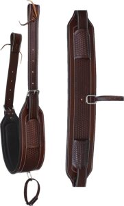 equitack western tooled padded leather rear flank back saddle cinch billets (leather)